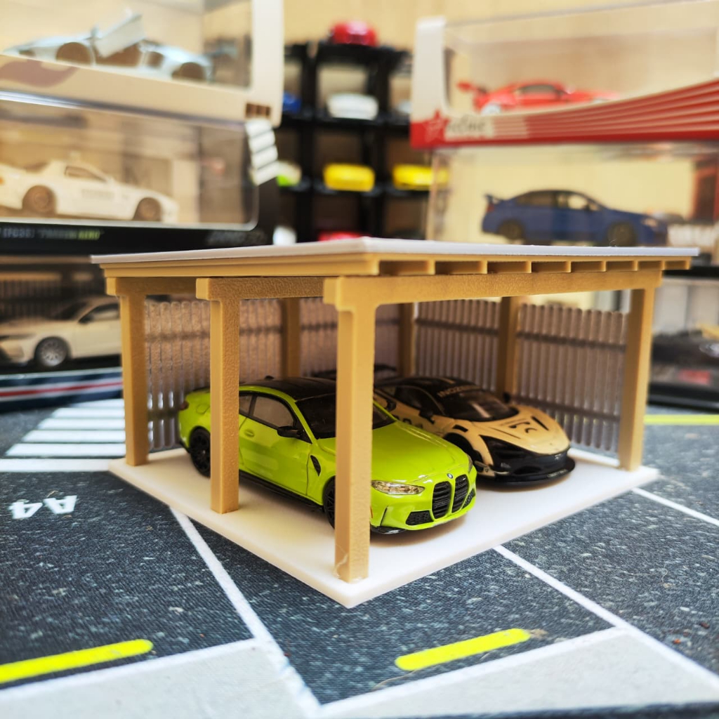 ( TANPA MOBIL ) GARASI PARKIR DIECAST 1:64 - MODEL GARASI 2 MOBIL