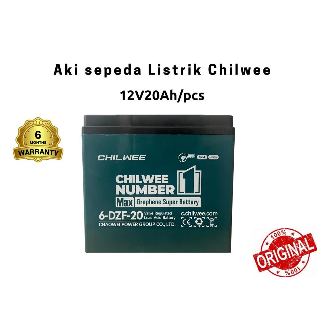 Aki Baterai Sepeda Listrik 12V20Ah 6-DZF-20 VRLA Chilwee Original dengan Garansi 6 Bulan untuk Sepeda Motor Listrik Tegangan 12V
