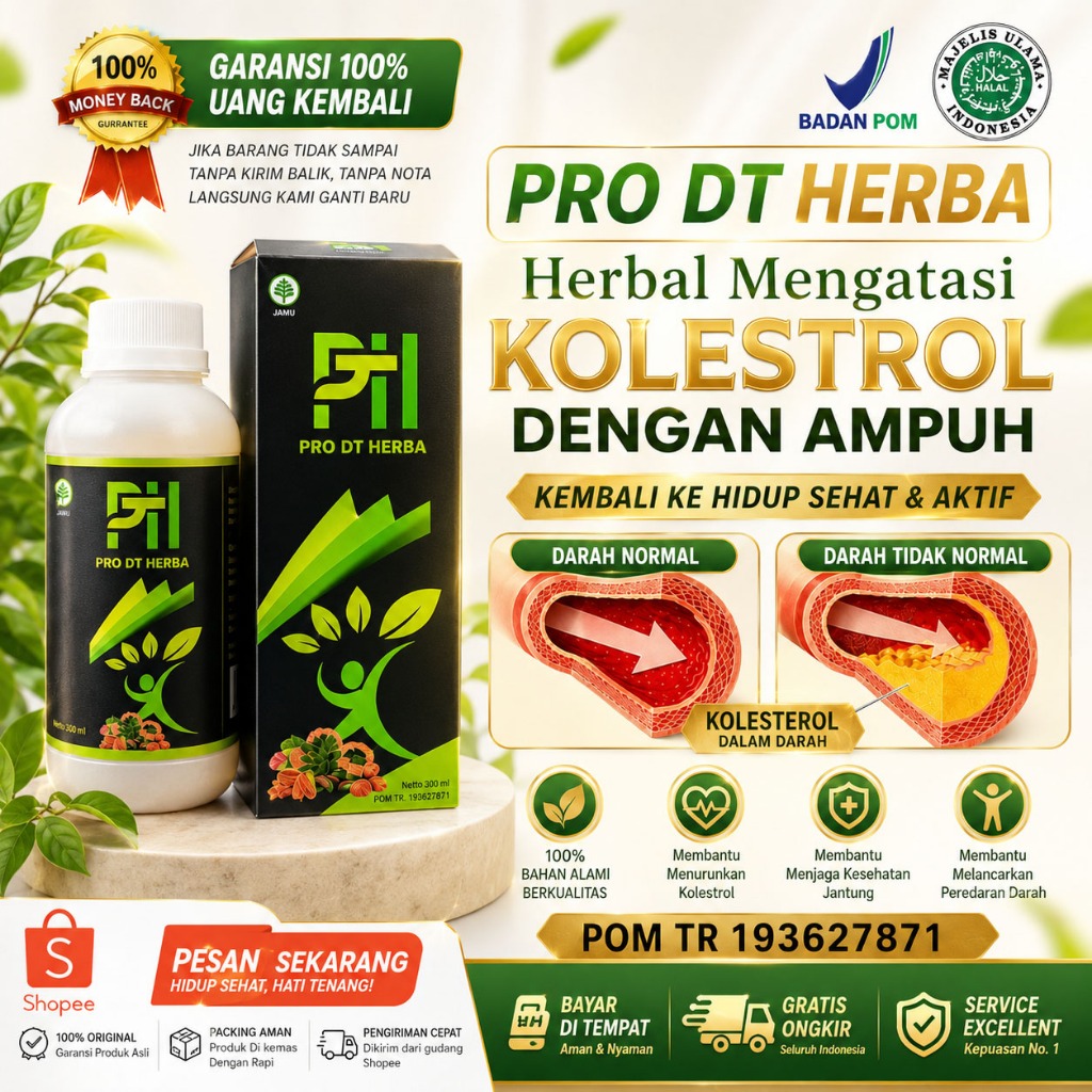 Obat Herbal Paling Ampuh Mengobati Kolesterol Dan Darah Tinggi Tanpa Efek Samping TS Official - PRO DT HERBA