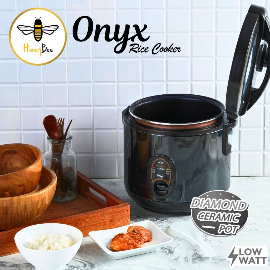 Jual CLEARANCE NO BOX NEW - Honeybee Onyx Rice Cooker 1.2Lt Kaca ...