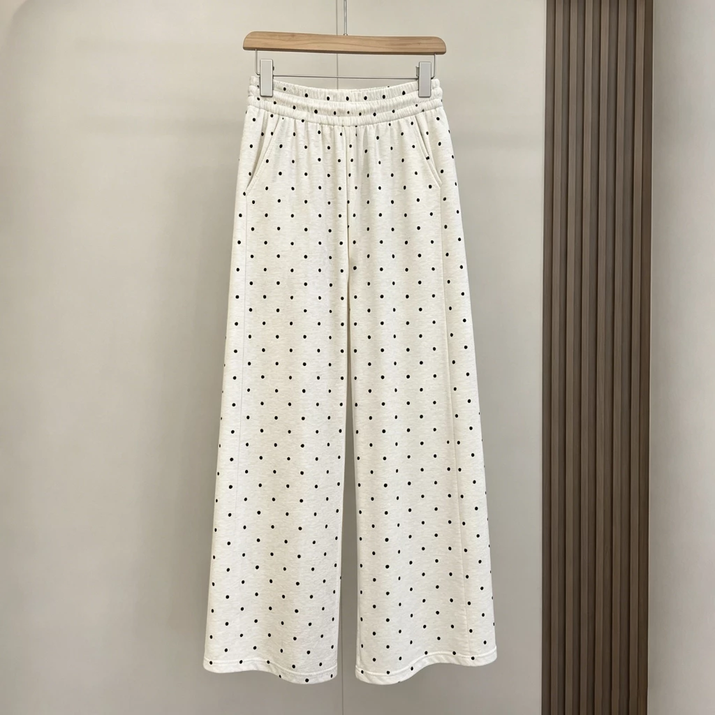 Celana Kulot Polkadot Wanita High Waist Anti Gerah Celana Santai Harian - foto 1