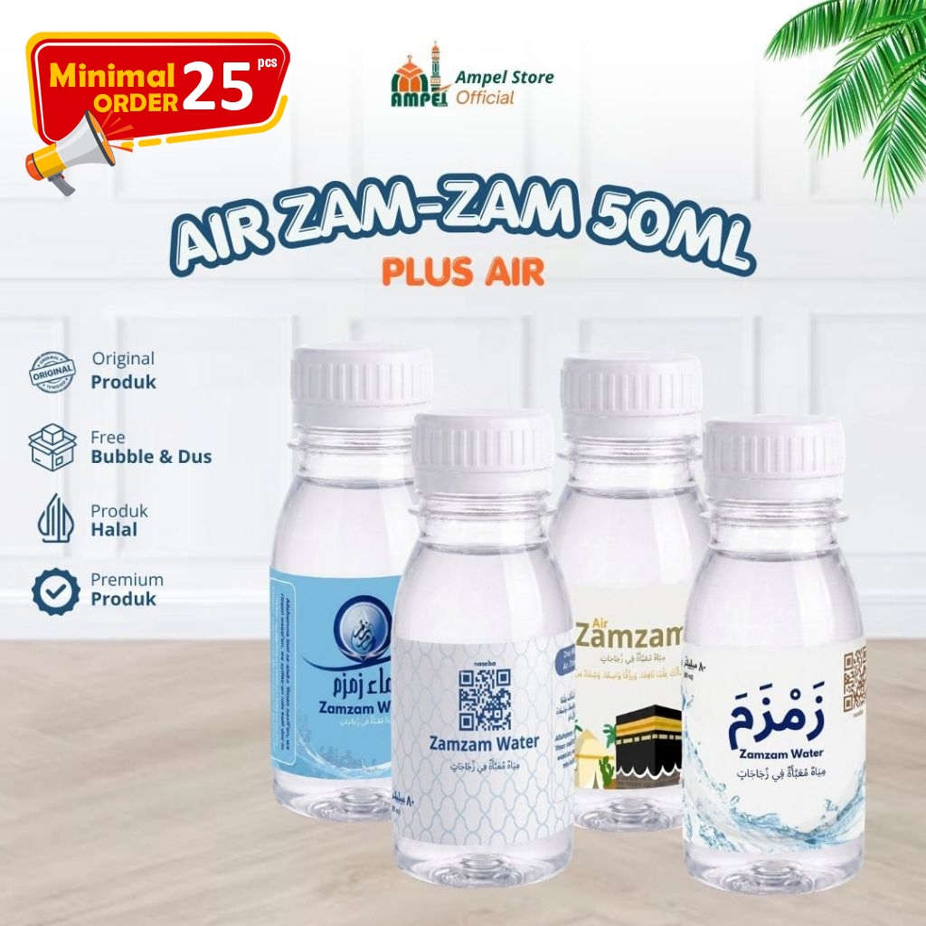 Jual Air Zamzam Kemasan Botol 50ml Mekah - Min 25 Pcs untuk Oleh Oleh ...