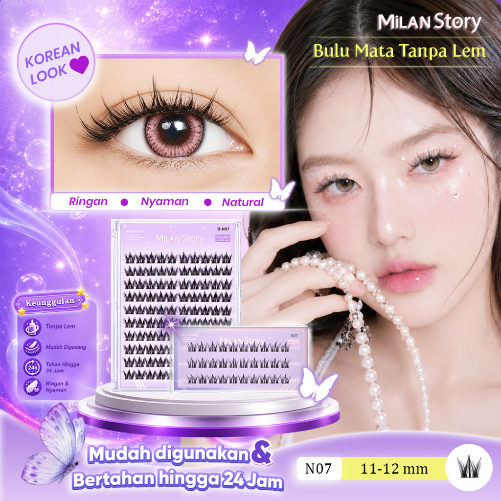 Jual [LANGSUNG TEMPEL] Milan Story N07 Korean Bulu Mata Palsu Serat ...