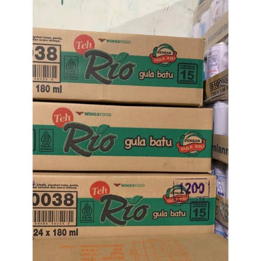 Jual TEH RIO GULA BATU 180 ML 1 DUS ISI 24 PCS | Shopee Indonesia