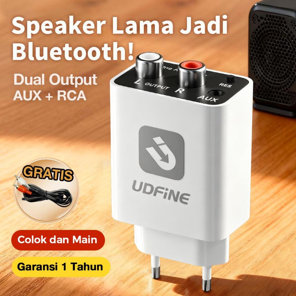 Udfine AudioLink Adaptor Audio Bluetooth untuk Sistem Suara Streaming Musik, Adaptor Audio Nirkabel Esinkin Kompatibel dengan Smartphone dan Tablet, Penerima Bluetooth untuk Stereo Rumah