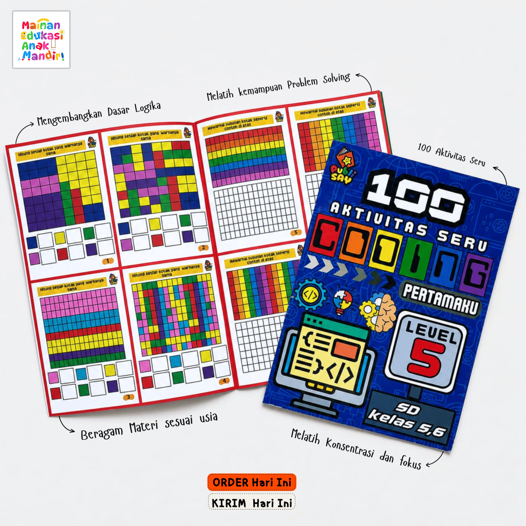 Jual 100 Aktivitas Buku Coding Superlengkap Untuk Anak PAUD TK SD 3 4 5 ...