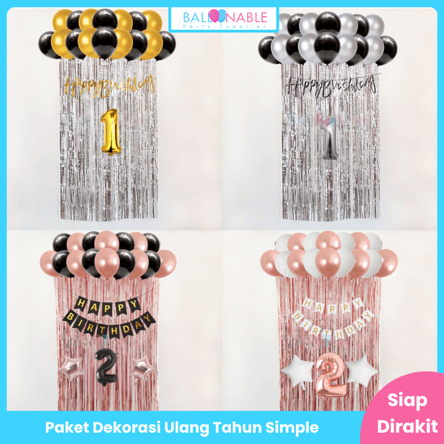 Paket Dekorasi Balon Happy Birthday Simple (PD03)