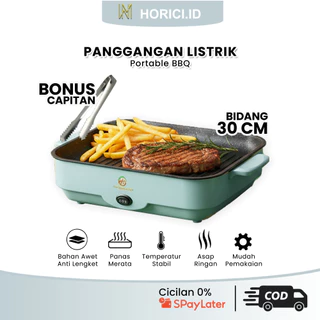 Panggangan Listrik Nampan Pemanggang Elektrik Multifungsi BBQ Panci Listrik Anti Lengket Low Watt