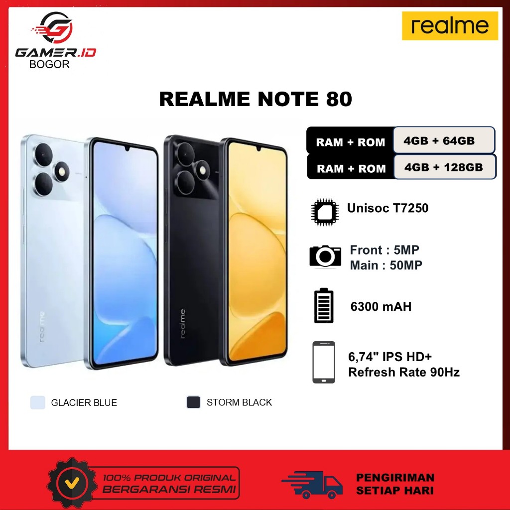 REALME NOTE 80 4GB 128GB | UNISOC T7250 | Baterai 6300mAH