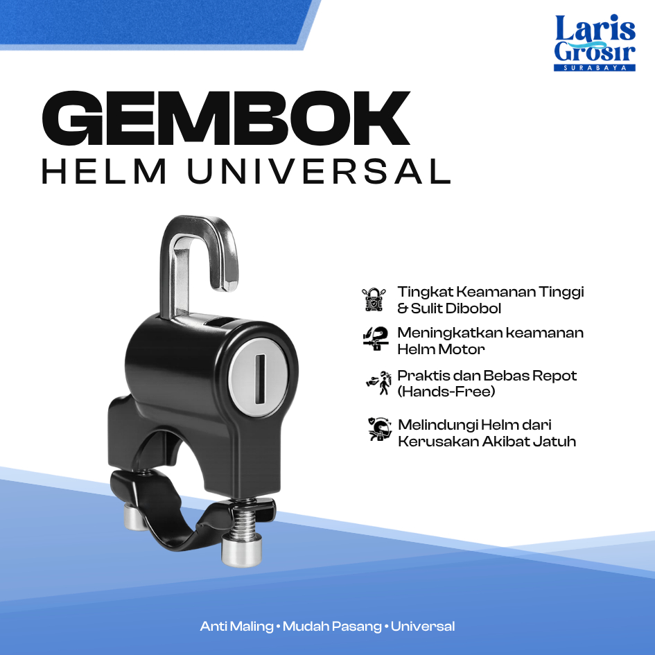Jual Gembok Helm Motor Kunci Helm Anti Maling Lock Pengaman Helm Motor ...