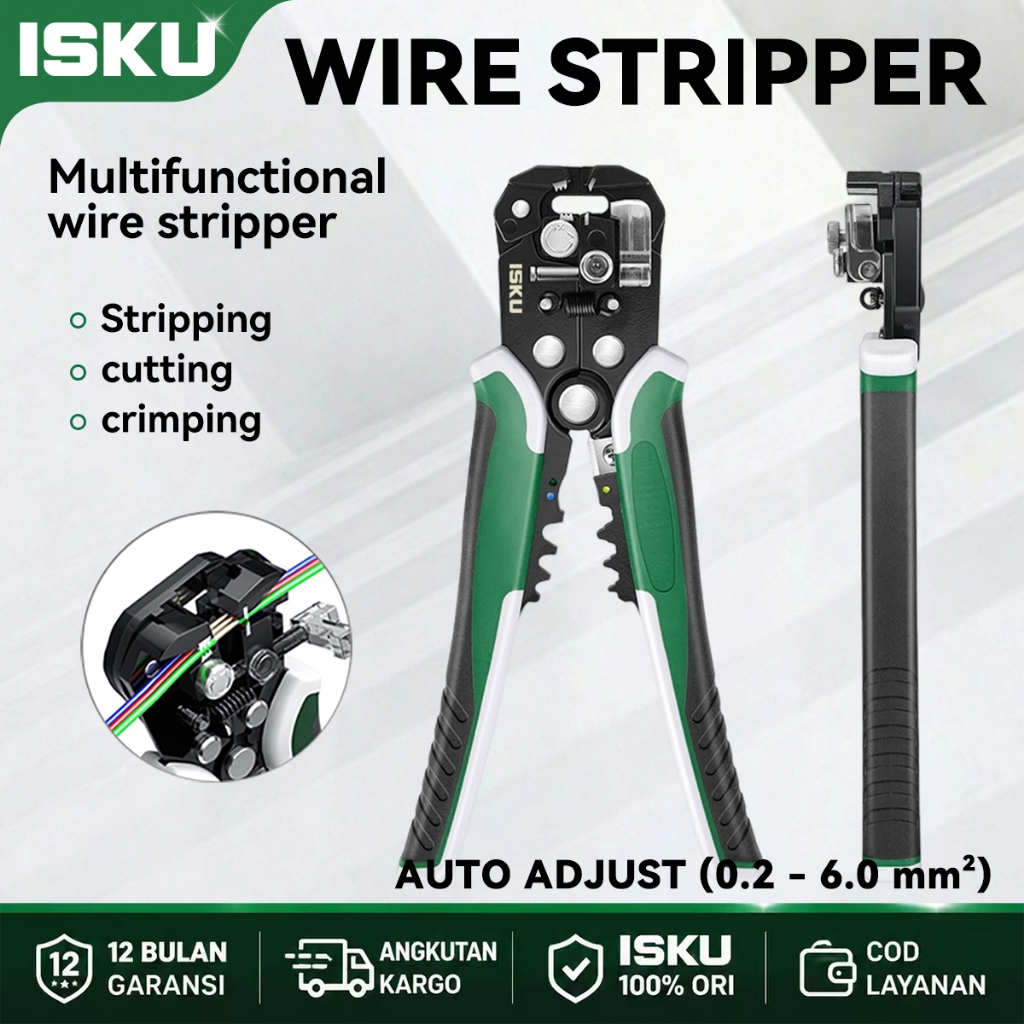 Jual ISKU Automatic Wire Stripper 3 in 1 Tang Pengupas Kabel Otomatis ...