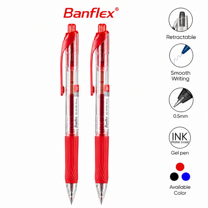 Bantex Pulpen Gel Warna Warni / Colorful Gel Pen 0.5mm Soft Rubber Grip Metal Clip BG111X (9)