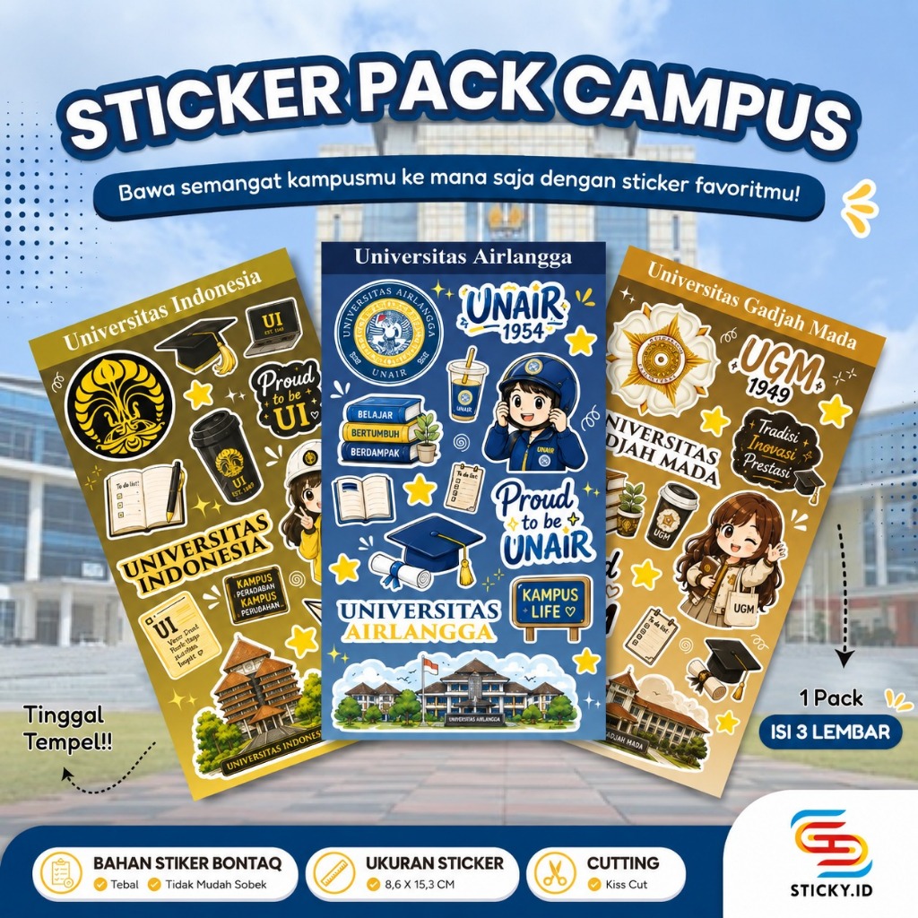 Jual Sticker Pack Campus Murah | Stiker Laptop Botol Tumbler HP ...