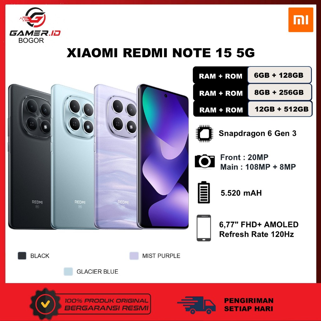 Xiaomi Redmi Note 15 5G 12/512GB | GARANSI RESMI