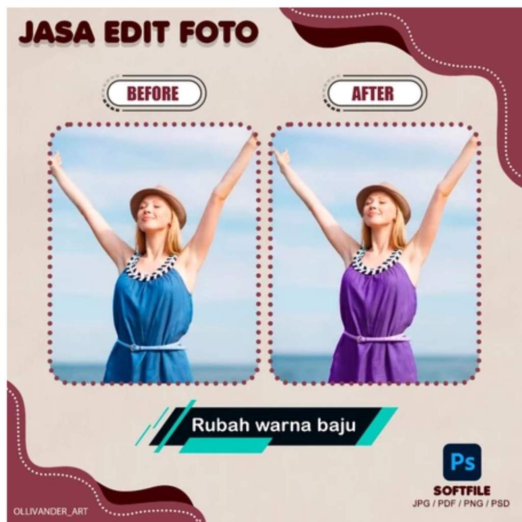jasa edit foto proses cepat ganti warna wallpaper dll ( free de-phero )