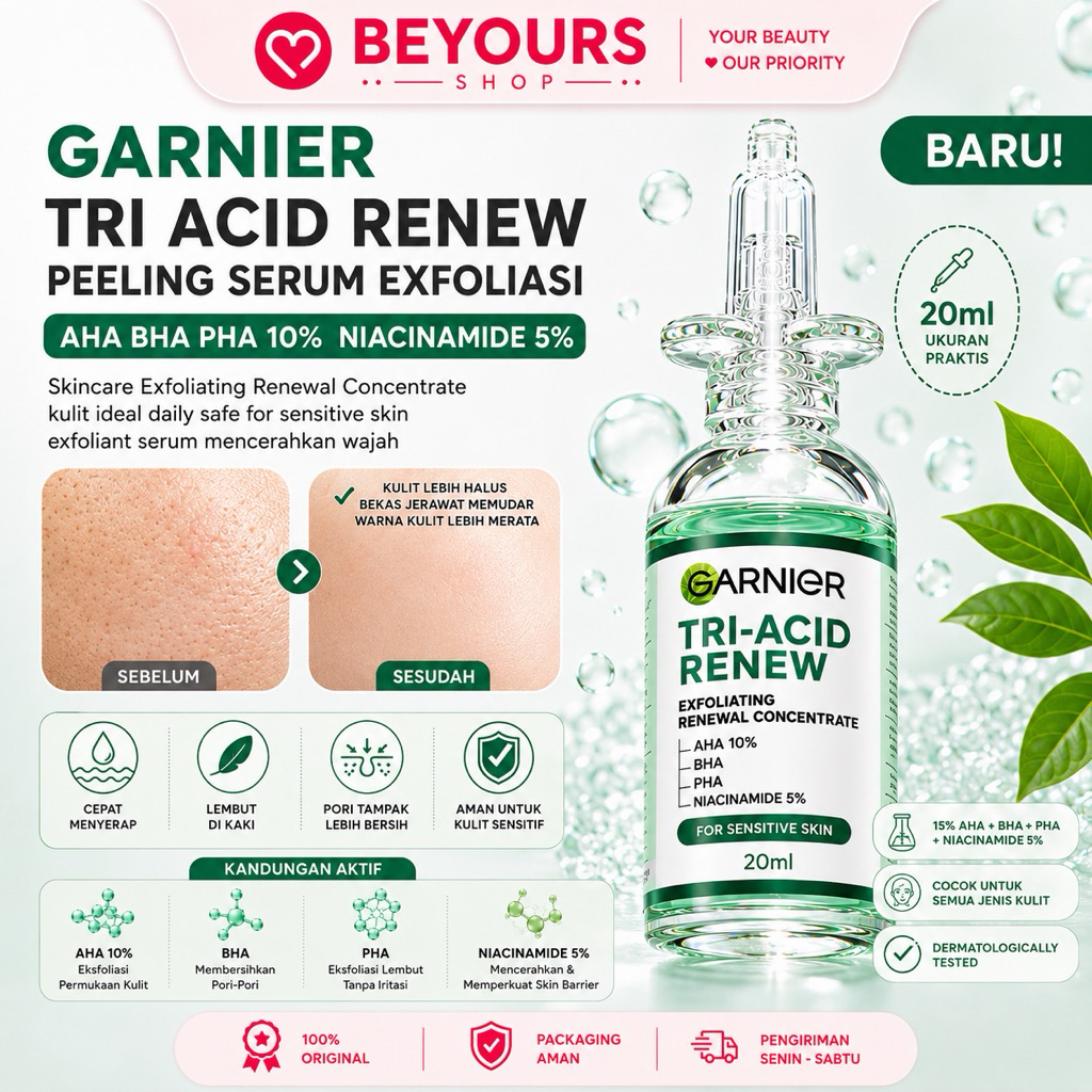 Jual BEYOURS - Garnier Tri Acid Renew Peeling Serum | Shopee Indonesia