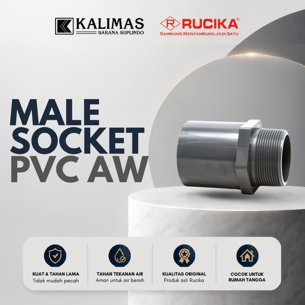 Jual Socket Drat Luar PVC AW (RUCIKA) d. 1