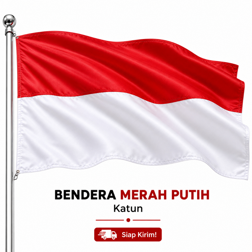 Bendera Merah Putih Katun Tebal HUT RI 17 Agustus Upacara Sekolah Kantor Rumah Ukuran Lengkap