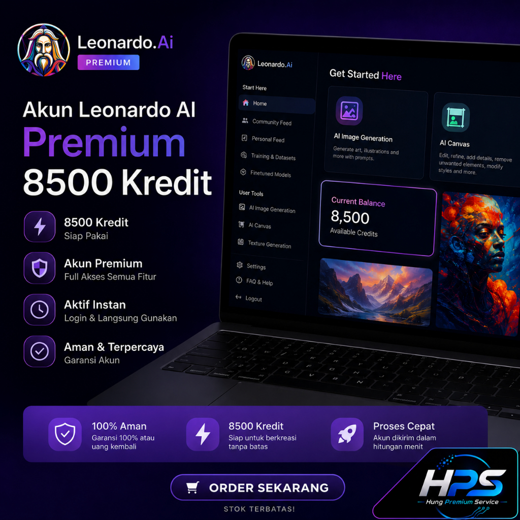Leonardo Ai Premium 8500 Kredit 1 Bulan Full Fitur Private