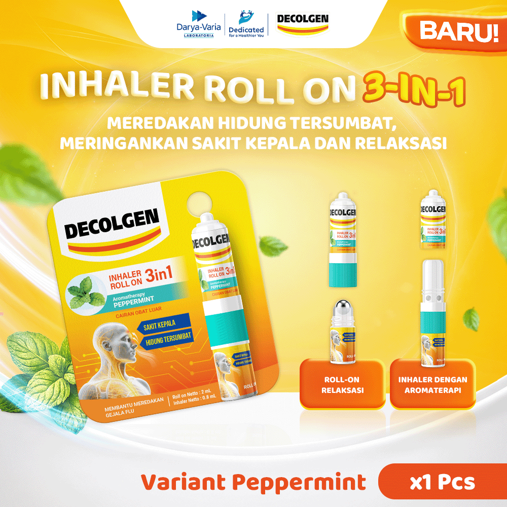 Jual [BARU] Decolgen Inhaler 3-in-1 Peppermint x1 Botol- Inhaler ...