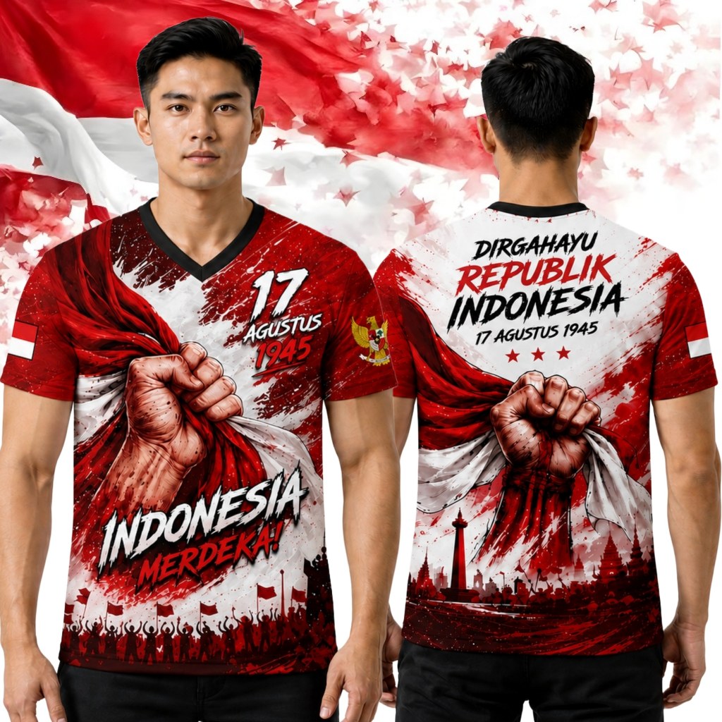 Kaos Jersey 17 Agustus 2026 Dewasa Dry-Fit Milano Premium Adem dan Nyaman/Kaos Jersey HUT RI 17 Agustus 2026/ Kaos Jersey Kemerdekaan Dewasa 17 Agustus 2026