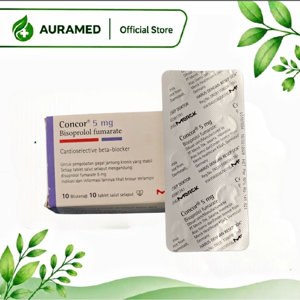 CONCOR 5MG 1 STRIP ISI 10 TABLET