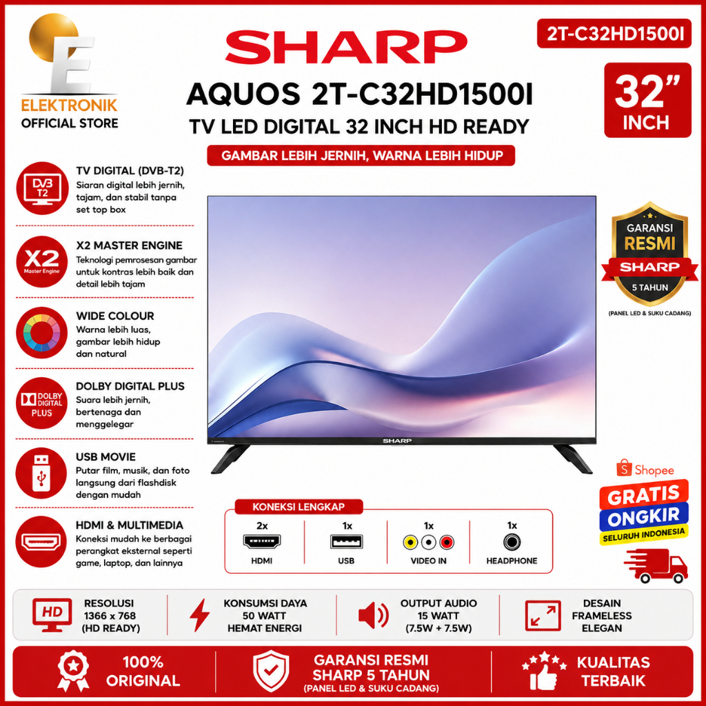 Jual TV Sharp 32 Inch Terlengkap & Harga Terbaru Agustus 2026 | Shopee ...