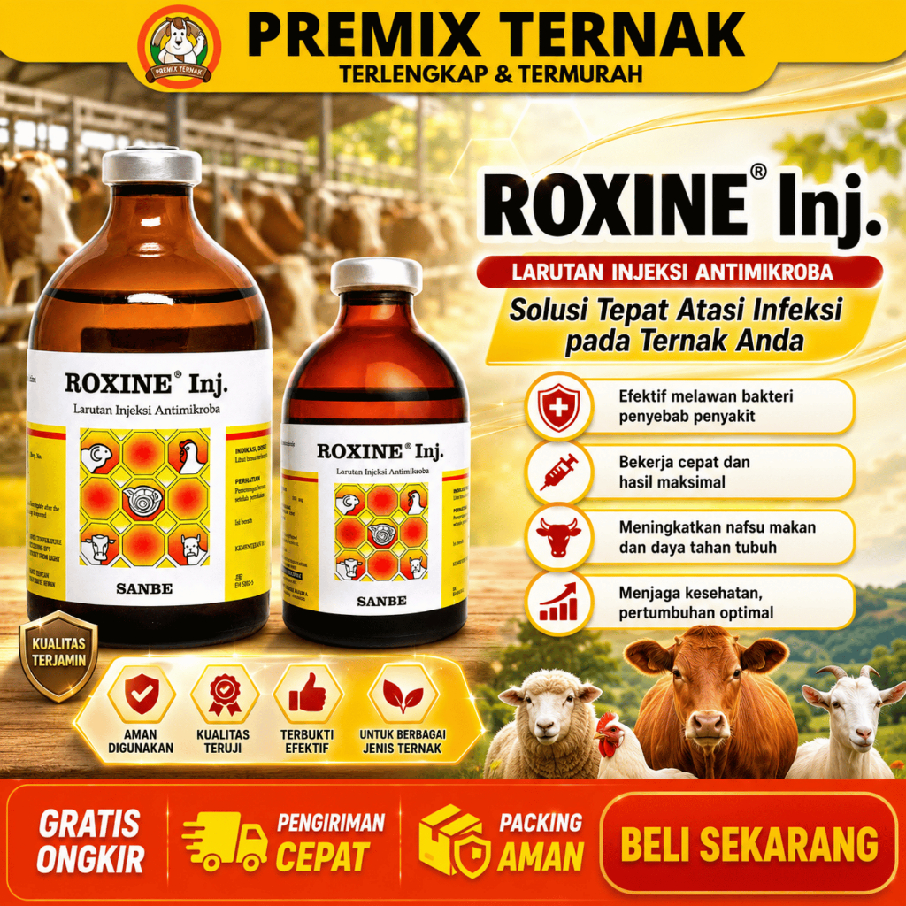 Jual ROXINE INJ 100ML ROXINE 50ML SANBE - Obat Hewan Antibakteri ...