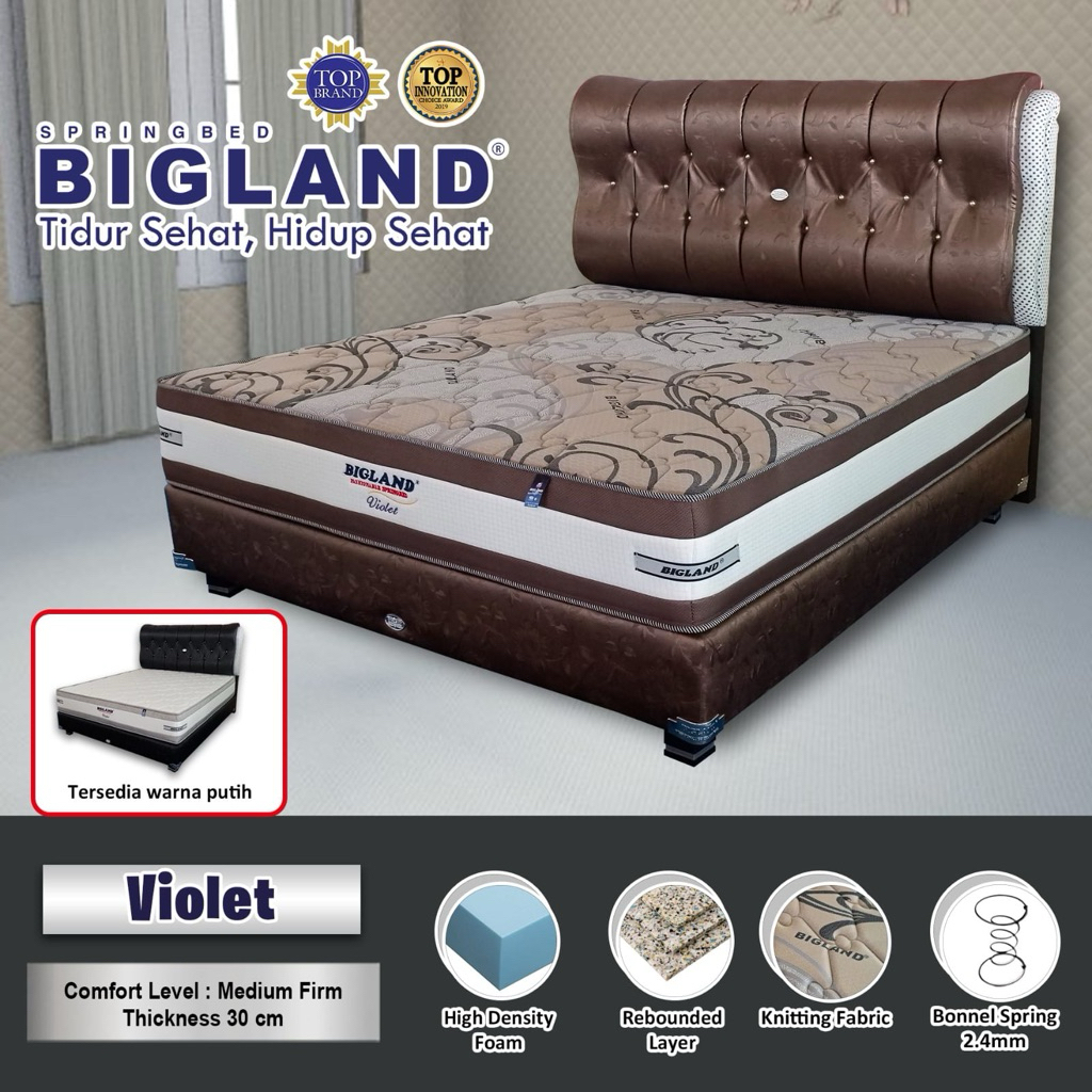 Jual SPRING BED MATRAS BIGLAND Violet 30CM GARANSI 15 TAHUN 180x200 ...