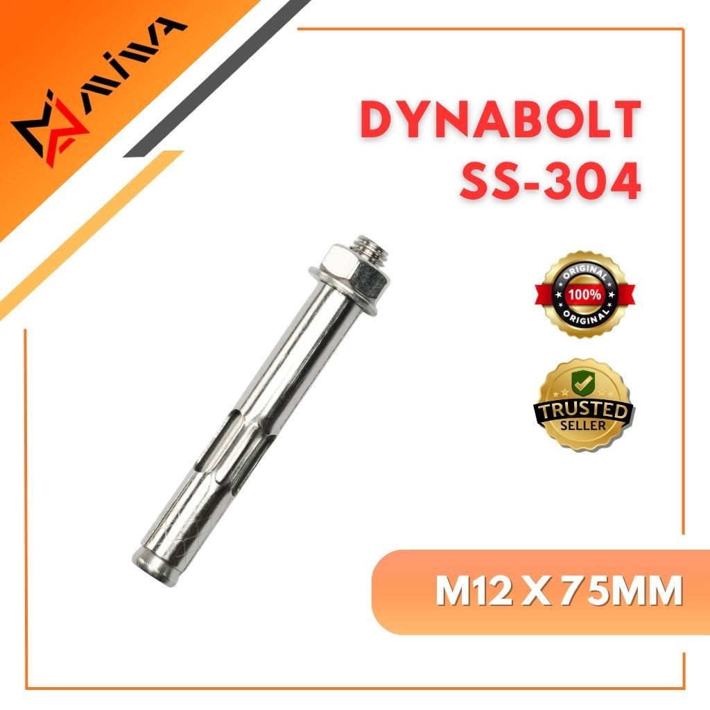Jual Dynabolt Stainless 304 / Dinabolt M12x60 / M12x75 / M12x100 ...