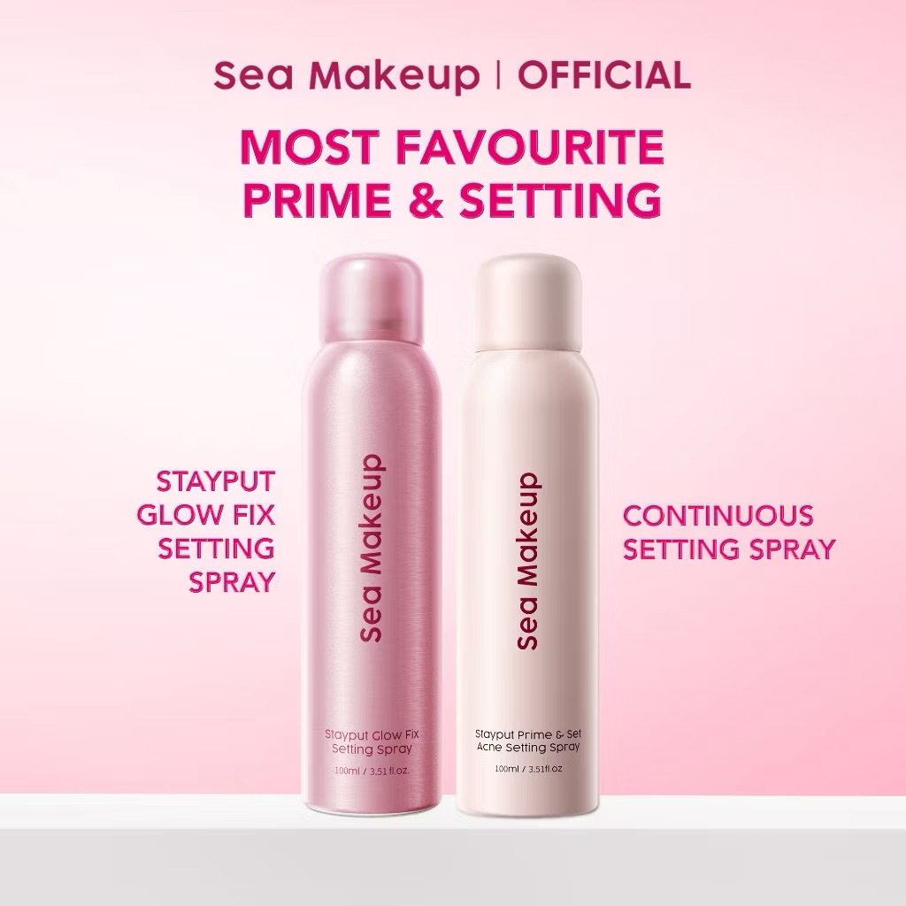 Jual Sea Makeup Stayput Primer Set Continuous Setting Spray Glow Fix ...