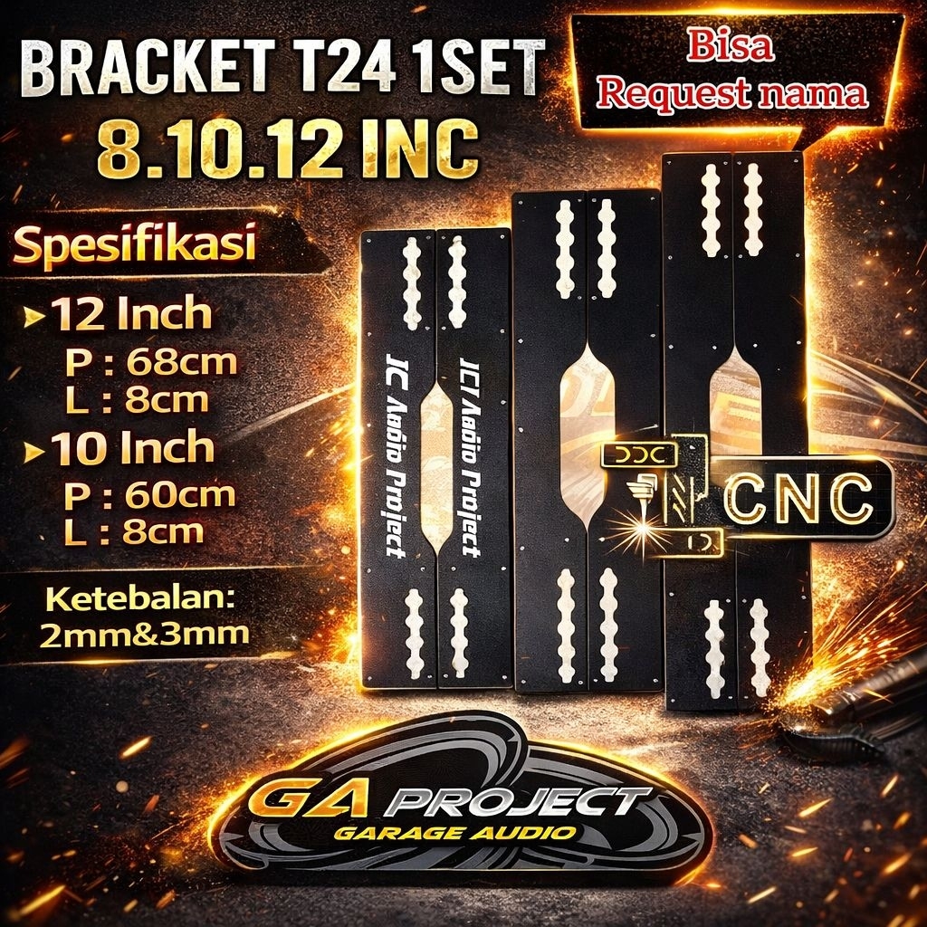 Jual Bracket T24 BOX T24N Khusus Tambah Nama Plat Besi Uk 8/10/12 Inch ...