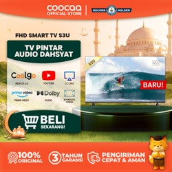 COOCAA 32 inch S3U Smart TV - Digital TV - Dolby Audio - Youtube - Mirroring -  Flick Free - Boundless  - WIFI - HD - USB/AV/LAN - OS Coolita (COOCAA 32S3U)