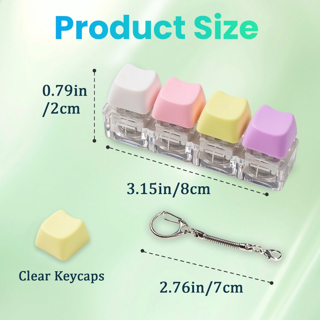 Jual 2PCS Keyboard Fidget Toy Keycaps Keychain RGB light + Non-Light ...