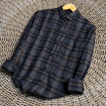 HEYTUAN Kemeja Flanel Pria Lengan Panjang Hem Premium Kotak Baju Modern Unisex