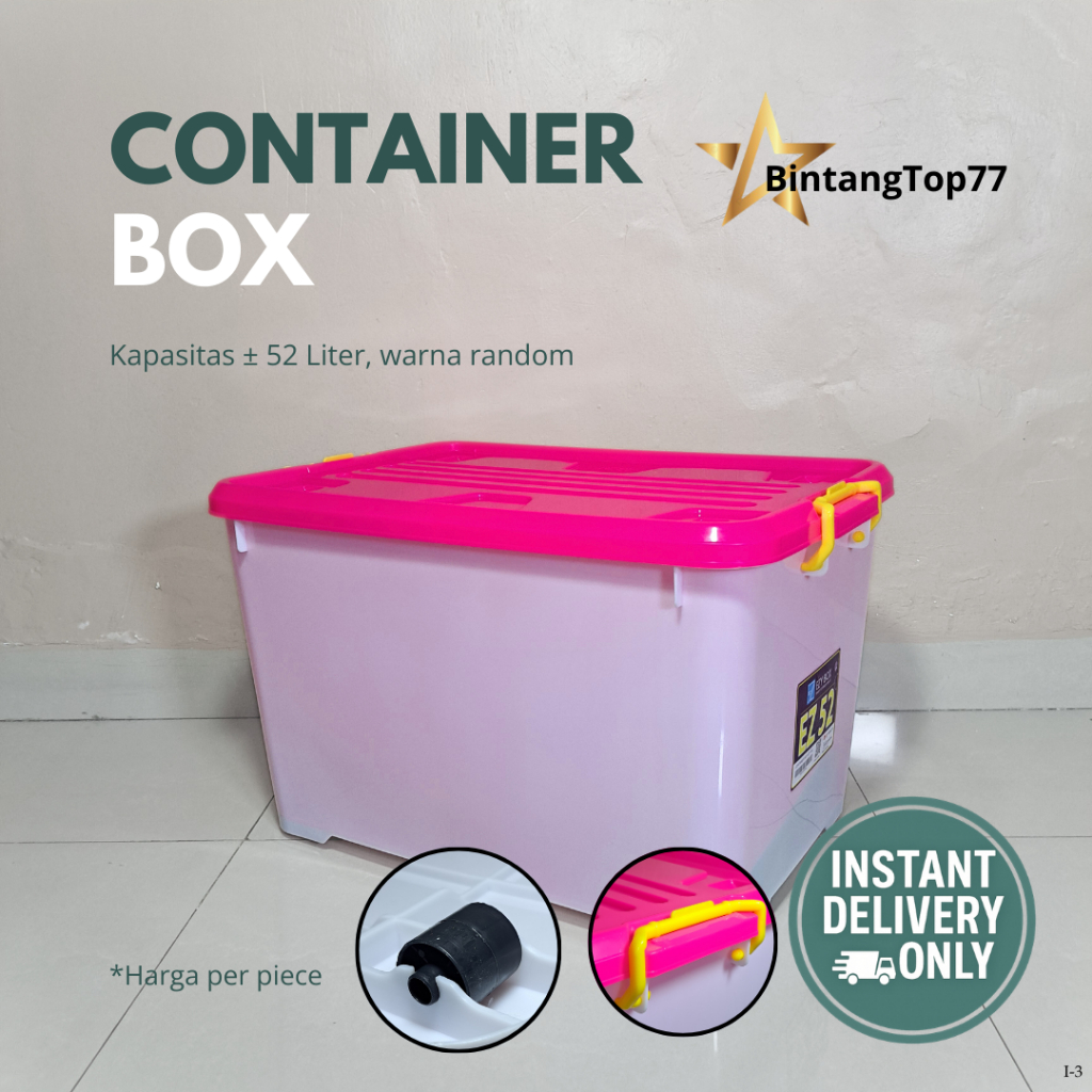 Jual [INSTANT ONLY] Container Box EZY 52 Liter Dengan Roda / Kotak ...