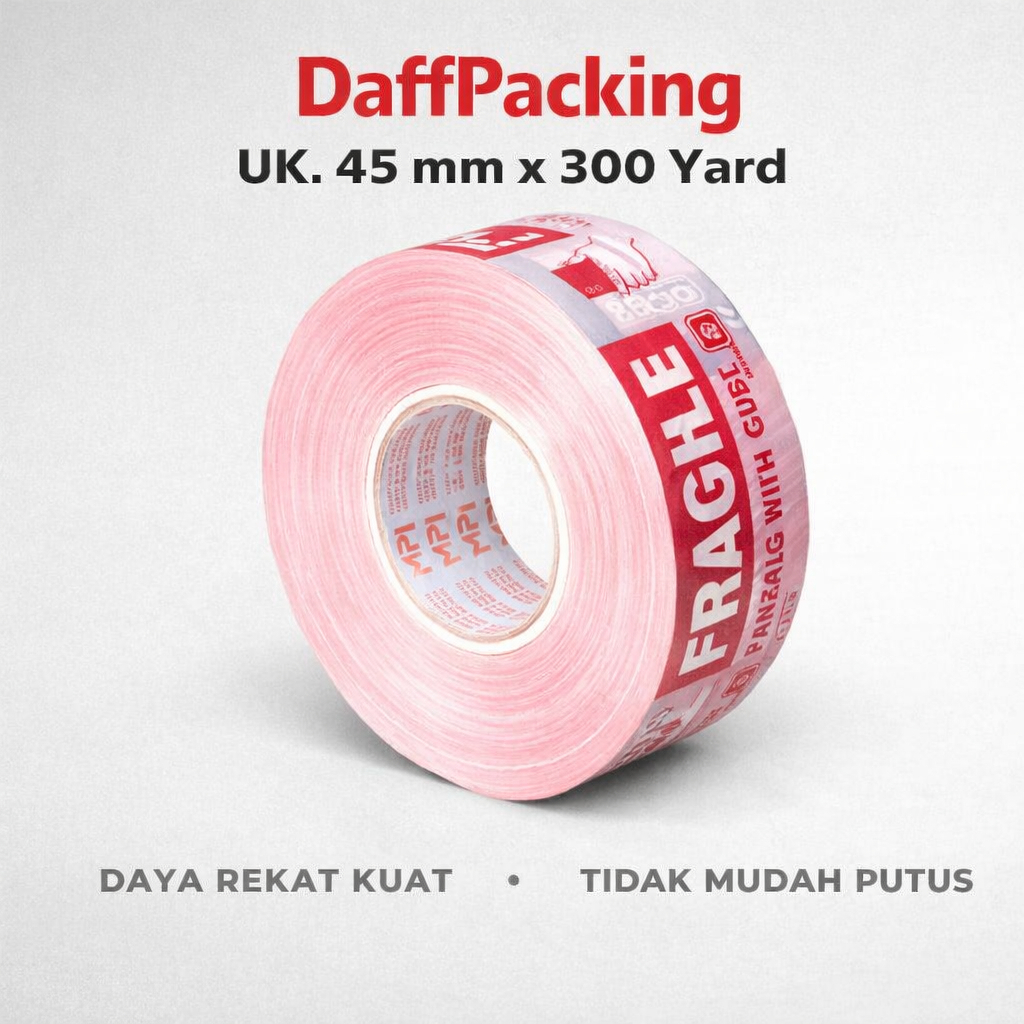 Jual Lakban Fragile Unboxing Merah Putih 45 mm x 300 Yard - Wajib ...
