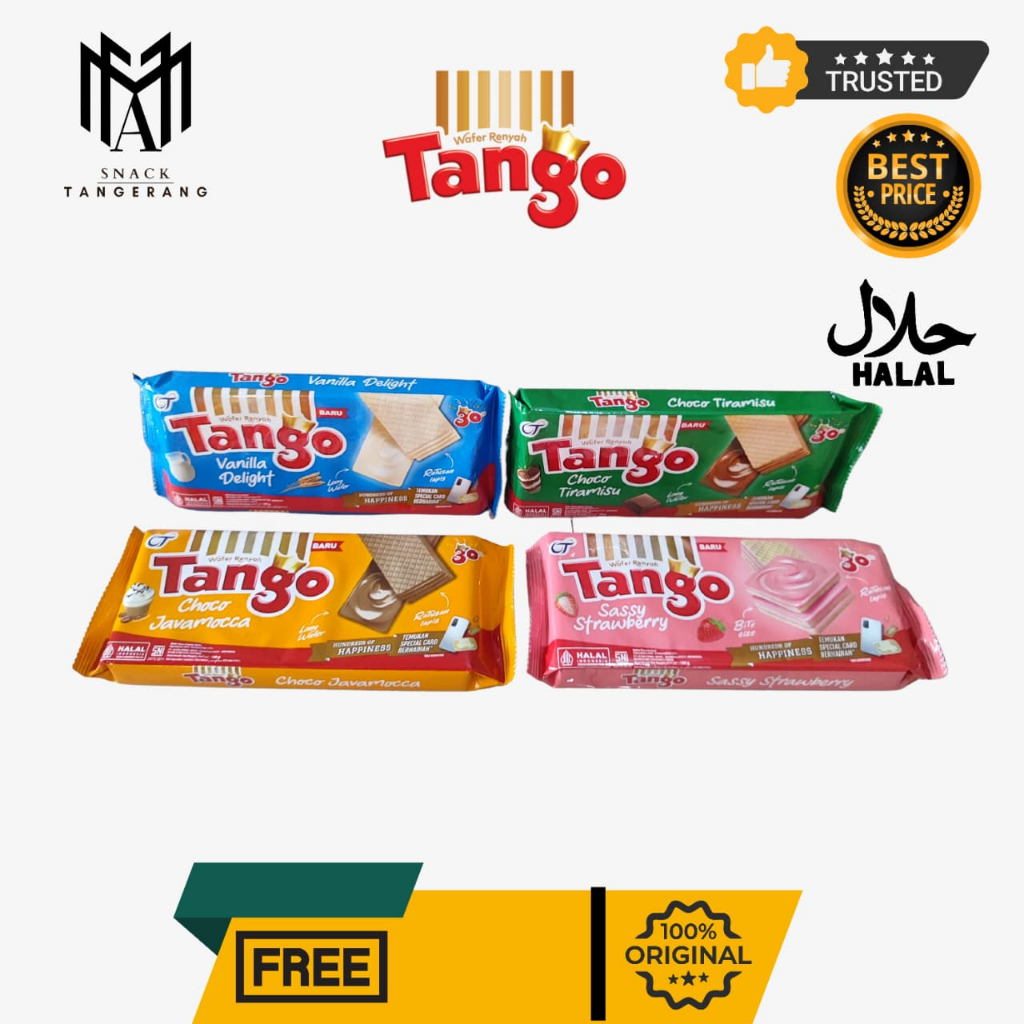Jual Tango Wafer Rasa Vanilla Strawberry Coklat Tiramisu Javamocca 100 ...