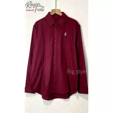Blouse Wanita Leher V Logo Samping Kemeja Wanita V Korean Style Baju Wanita Lengan Balon Panjang