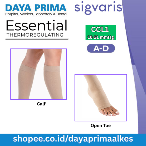 Jual SIGVARIS Compression Stocking se-LUTUT Cotton AD CCL1 OPEN TOES ...