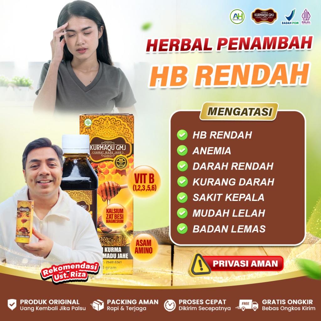 Jual Kurmaqu GMJ Obat Penambah HB Rendah Badan Lemas Letih Lesu Sering ...