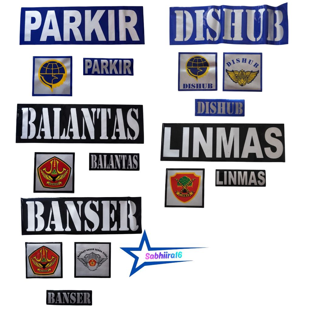 Jual Logo sablon parkir,logo sablon linmas,logo sablon banser full set ...