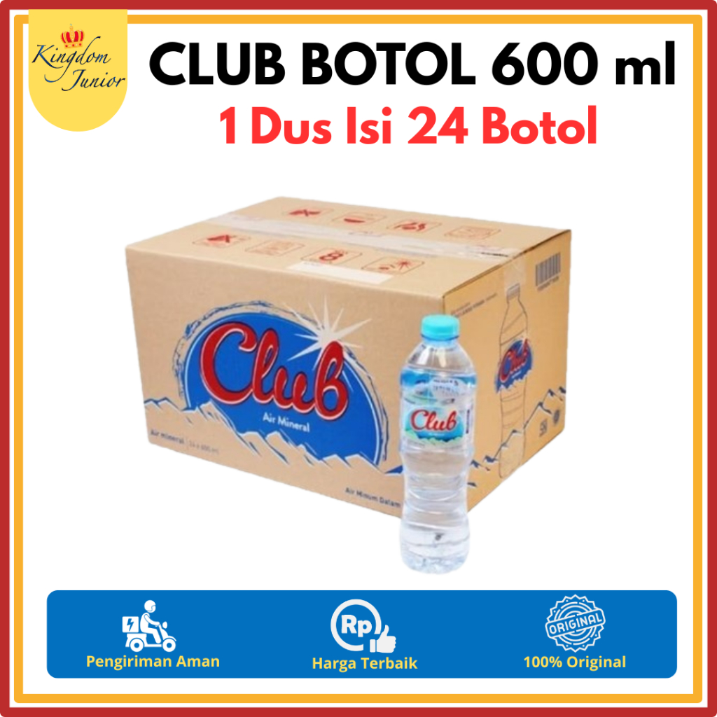 Jual Club Botol 600 ml 1 Dus Isi 24 Botol Air Mineral Minuman Kemasan ...