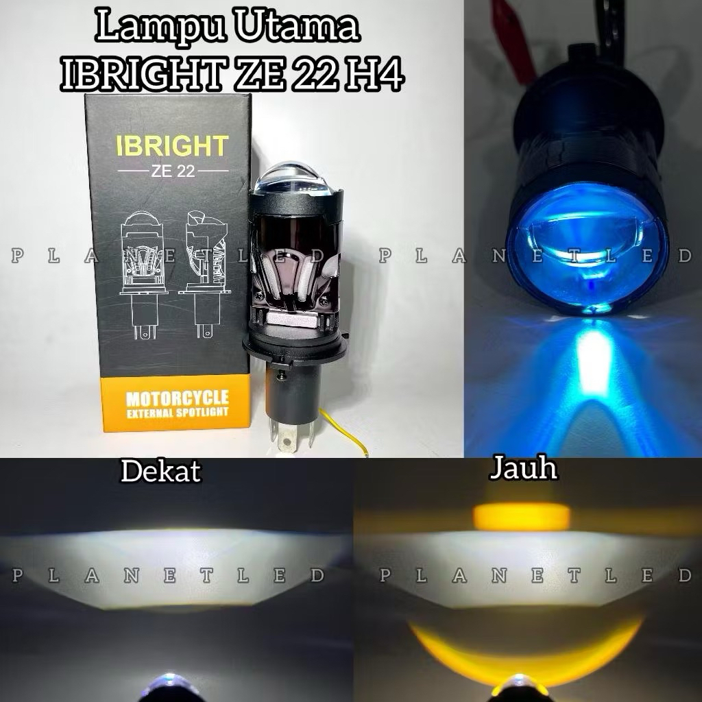 Lampu Utama IBRIGHT ZE22 H4 Blue Lens Original