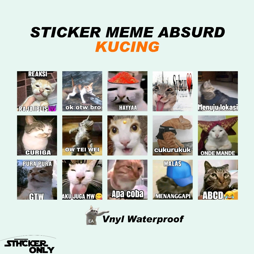 Jual Sticker Meme Absurd Kucing | Sticker Meme Kucing Isi 20 Pcs ...