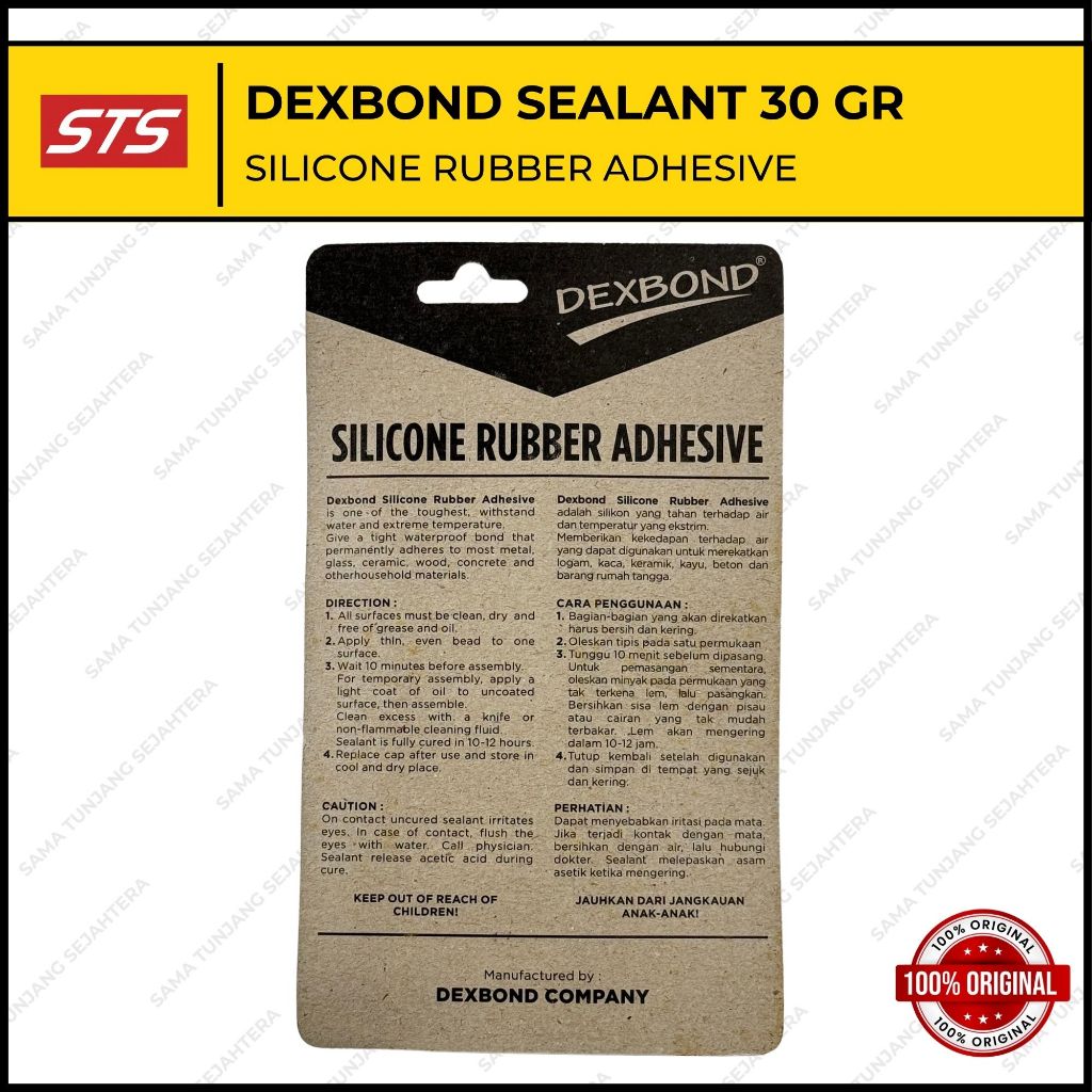 Jual DEXBOND LEM SEALANT 30 GR - SILICONE RUBBER ADHESIVE SEALANT - LEM ...