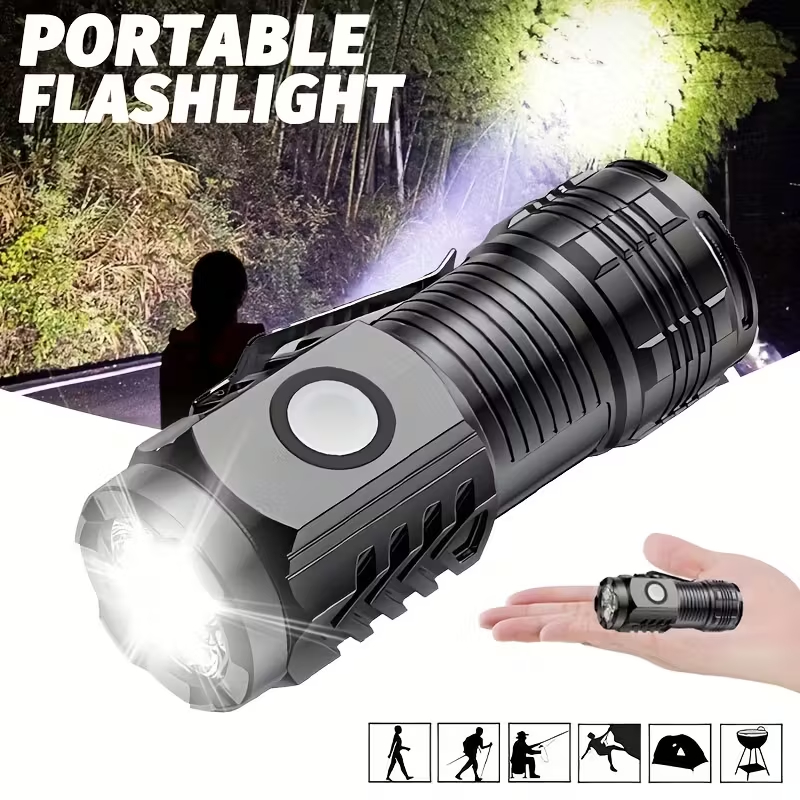 Jual Senter Mini LED Tri Core Ultra Terang 5 Mode Saku Portable ...
