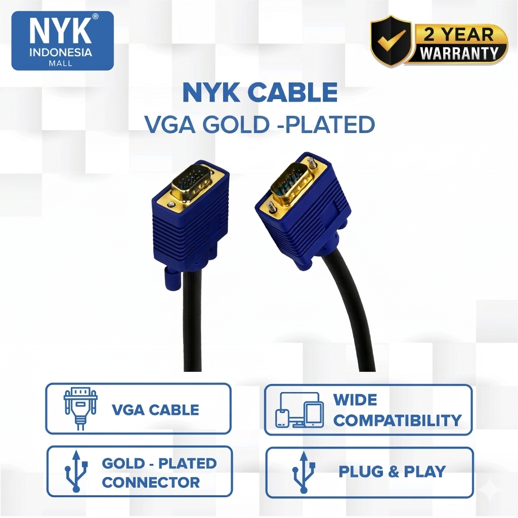 NYK Kabel VGA Gold Plate 5 Meter Original