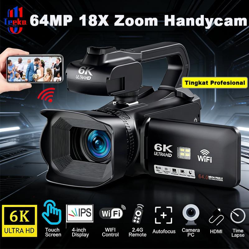 Jual TEEKA RX200 64MP 18X Zoom Handycam 6K HD Video Camcorder 4500mAh ...
