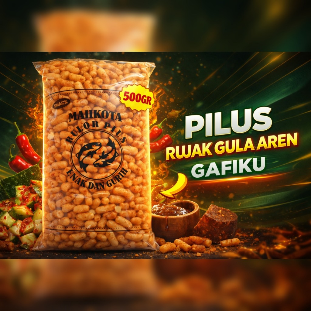 Jual Pilus Rujak Gula Aren Mahkota Snack Pilus Manis Pedas Gurih Renyah ...
